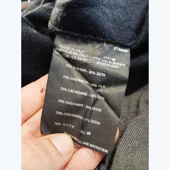 PRADA - Cashmere silk navy sweater - Sz 54 (fits M) - Picture 6 of 7